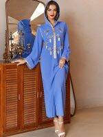 Eid Mubarak Ramadan Kaftan Abaya ดูไบอาหรับตุรกีอิสลามมุสลิมชุดผู้หญิง Robe Longue Djellaba Femme Caftan Marocain