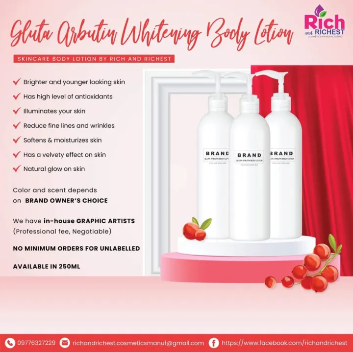 Rich and Richest Gluta Arbutin Whitening Body Lotion | Lazada PH