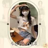 โอมากๆ?แฟชั่น เสื้อครอปสกรีนลายน้องหมา Playground คอกลมแขนสั้น   4 สี