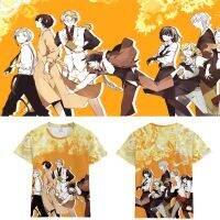 2023 NewAnime Bungou สุนัขจรจัดเสื้อยืดชายฤดูร้อนนักเรียนกีฬาแขนสั้นการ์ตูนสินค้าเสื้อผ้าผู้ชาย