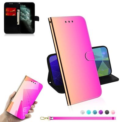 [สินค้าใหม่ในสต็อก] Glitter Holographic ซองหนังสำหรับ iPhone 13 Pro Max 12 Mini 11 Xr Xs 14 Plus 7 8 SE Luxury Flip Case IPhone13 5G กระเป๋าสตางค์