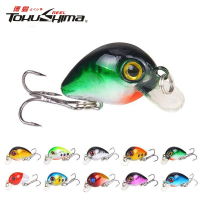 Crank เหยื่อ3D Eyes 3ซม./1.6G Minnow พลาสติกเหยื่อล่อปลา