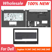 ใหม่ด้านบนและด้านล่างสำหรับ Inspiron 14 3441 3443 3446 3449แล็ปท็อป palmrest ด้านล่างประตูด้านหน้าสีดำ