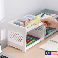 ❍✇₪ tqw198 desktop Double layer diy Cosmetic storage rack Storage Box Shelf Mini cosmetic box Cosmetic rack Cosmetic storage化妆品收纳架子