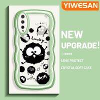 YIWESAN เคสสำหรับ Huawei Y9s เคสดีไซน์ใหม่ลายการ์ตูนสีดำถ่านหินขอบเป็นลอนเคสเคสมือถือกันกระแทกแบบใสนิ่มเคสโปร่งใสลายกล้องถ่ายรูปป้องกันอ่อนโยนแบบเรียบง่าย