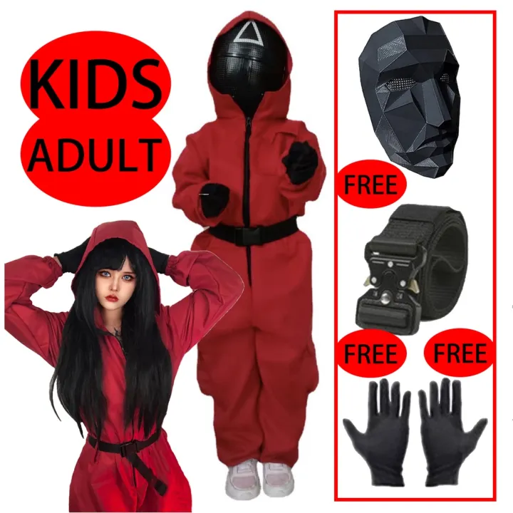 MUGE 【READY STOCK】Squid Game Costume for Kids and Adult Korea TV COS