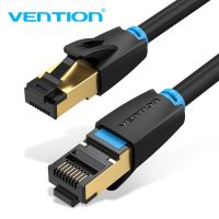 Vention ใหม่ สายเคเบิลเครือข่าย CAT8 Lan SSTP 40Gbps ความเร็วสูง 2000Mhz CAT 8 IKA IKC สีดํา QC8191608