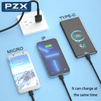 สายชาร์จ 3 IN 1 PZX V136 ของแท้ 100% 3.1A ยาว 1.2 เมตร  for Type-C Micro Lightning USB Data Cable BY. Jdo Vision