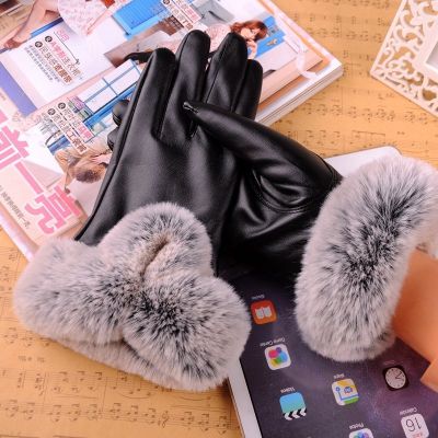 [COD] Leather womens winter plus velvet warm thick waterproof windproof touch screen mens motorcycle