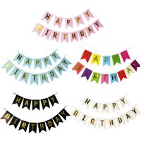 ♂✤ 1Set Paper Flag Garland Banner Multi Color Happy Birthday Banner Boy Girl Decoration Baby Birthday Party Supplies Decoration
