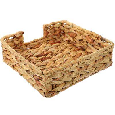 Basket Storage Holder Woven Wicker Tray Napkin Towel Rattan Baskets Bin Box Tissue Bread Guest Hyacinth Candy Snack Paper