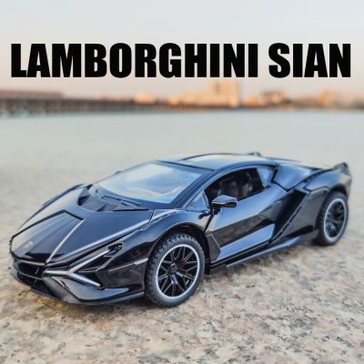 New 1:32 Alloy Lamborghinis SIAN Sport Car Model Diecast Sound Super Racing Collection Toy Pull Back Christmas For Children Gift