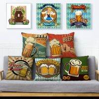 hot！【DT】✤  Beer Wine Print Cover Fashion Covers Pillows Cases 45x45 Throw Pillowcase