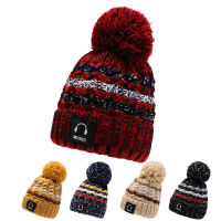 Knitted Winter Hats for Women Men Lover Couple Chirstmas Snow Beanie Retro Baggy Pompom Thick Warm Cap