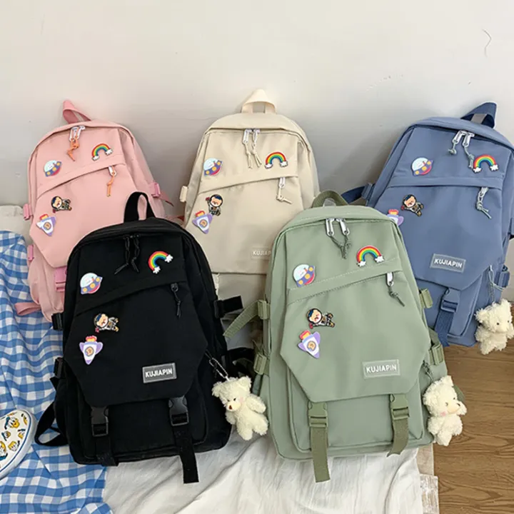【YIDA】Simple School Bag Campus Cute Backpack Travel Bag Lazada PH