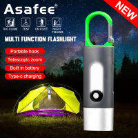 Asafee 400LM CB-835 LED COB Outdoor Portable Flashlight Built-in battery 4 mode press switch TYPE-C charging Life waterproof