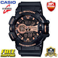 ต้นฉบับ G-Shock GA400 ผู้ชายกีฬานาฬิกาคู่แสดงเวลา 200 เมตรกันน้ำกันกระแทกเวลาโลก LED แสงอัตโนมัติรับประกัน 4 ปี GA-400GB-1A4 (ใหม่แท้)