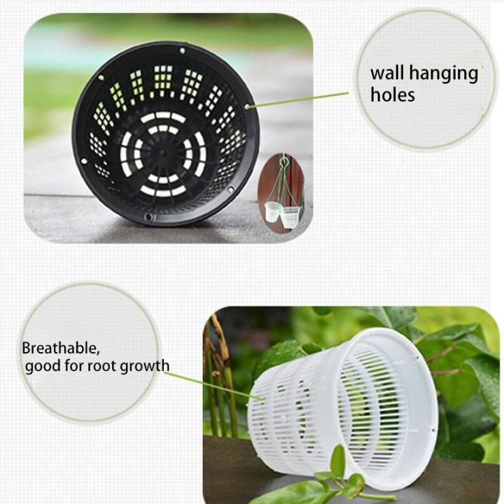 cc-5pcs-breathable-orchid-flower-plant-grow-pot-net-mesh-cup-planters-plastic-slotted-wall-hanging-holes-white-black