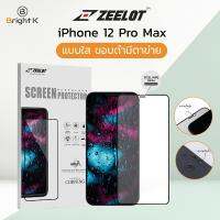 Zeelot ฟิล์มกระจกนิรภัย สำหรับ iPhone12ProMax (6.7) / iPhone12/12Pro (6.1) กระจกเต็มจอ ขอบดำ มีตาข่ายกันฝุ่นเข้าลำโพง กระจกCorning เกรดพรีเมี่ยม