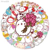 10/50PCS Kawaii Cartoon Chubby Rabbit Molang Stickers Decal For Girl DIY Stationery Guitar Laptop Skateboard lovely Sticker