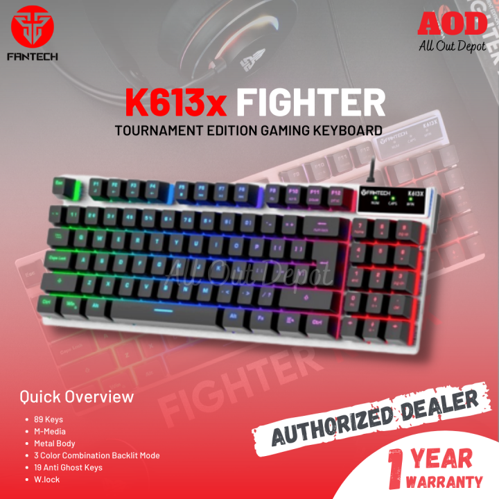 Fantech Keyboard Fighter K613X Tournament Edition Membrane Backlit RGB Anti ghosting gaming