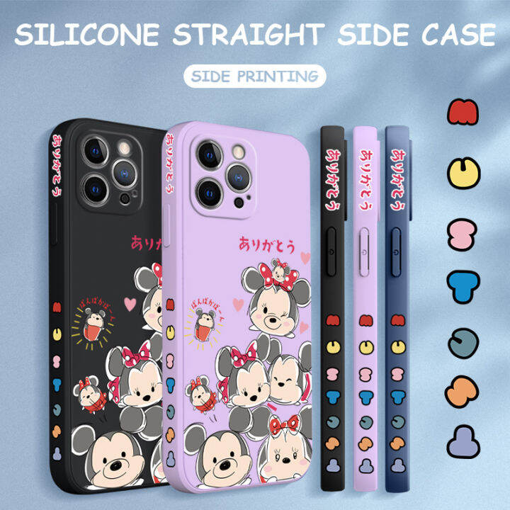 เคส-ggk-สำหรับ-realme-c30s-การ์ตูนน่ารักมิกกี้เมาส์มินี่เมาส์รูปแบบขอบสี่เหลี่ยมของเหลวปลอกซิลิโคนคลุมทั้งหมดกล้องเคสป้องกัน