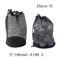 Nylon Mesh Net Bag Pouch Table Tennis Black Portable Storage Drawing String Closure Golf Ball Holder 12/25/50 Balls accessories