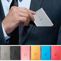 New Business Card Holder Hand Push Card Case Bank Card Package Metal Ultra Thin Business Card Packaging Box Organizer