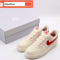 Hot Sale 【Original】 ΝΙΚΕ A F 1 Low Milky White Red Fashion Casual Sports Sneakers All Match Mens and Womens Skateboard Shoes {Free Shipping}