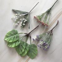 【YF】✻☾  6PCS Leaves Plastic New Years Decorations for Vases Wedding Garden Arch Artificial Flowers