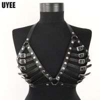 【YF】 UYEE PU Leather Harness Bra Cage Strap Women Erotic Lingerie Harajuku Body Bondage Belt Chest Sexy Underwear Suspenders