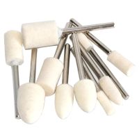 10Pcs Wool Felt Mounted Polishing Buffing Wheel Grinding Head Felt for Polishing Wheel Dremel Mold Drill Rotary Tool Cleaning Tools