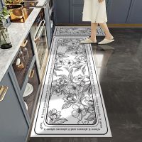 PU Leather Kitchen Rug Long Strip INS Style Kitchen Door Mat Anti Slip Hallway Runner Balcony Rugs PVC Floor Carpet