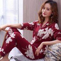 Women Soft 100% Cotton Pajamas Korean PJ Long Sleeves Pijama Button-Down Spring Sleepwear Set Ladies Bedgown Nighties for Women