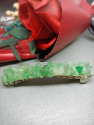 กิ๊บติดผมอัญมณีแท้ Green Aventurine (สีเขียว) Amethyst (สีม่วงอ่อน) Rose Quart (สีชมพู) Aquamarine (สีฟ้า)