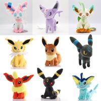 ตุ๊กตาหนานุ่ม Eevee Evolution โปเกมอนใหม่ Flareon Vaporeon Jolteon Espeon Glaceon Leafeon Sylveon แบบใหม่ของขวัญตุ๊กตาเด็ก