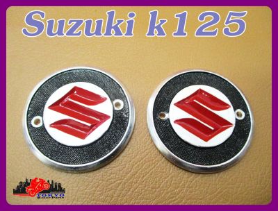 SUZUKI K125 FUEL TANK LOGO "RED" &amp; "BLACK" CIRCLE EMBLEM // โลโก้ข้างถังน้ำมัน SUZUKI K125 สีแดง-ดำ สินค้าคุณภาพดี