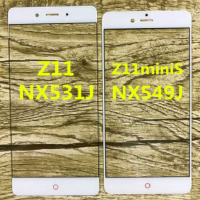 หน้าจอด้านนอกสำหรับ ZTE Nubia Z11 Minis สูงสุด NX531J NX549J NX523J หน้าจอสัมผัสหน้าแก้วแสดงผล LCD ฝาครอบเลนส์อะไหล่ซ่อม