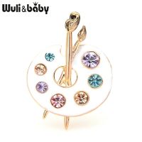 【YF】 Wuli baby 2-color Painting Brooches Men Enamel Lovers Gifts