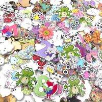 50 Pcs Animal Wood Sewing Buttons Scrapbooking Owl/Gog/Bird/Flowers WB421 Haberdashery