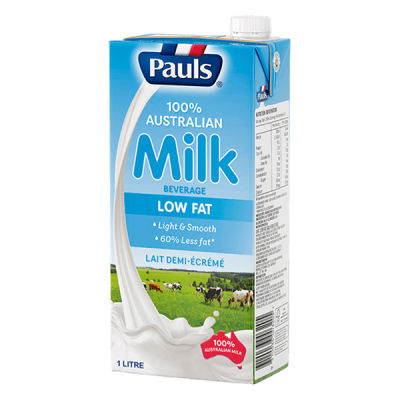 Pauls Low Fat Milk 1Litre พอลล์ น้ำนมโคพร่องมันเนย ยูเอชที ขนาด 1 ลิตร (3205)