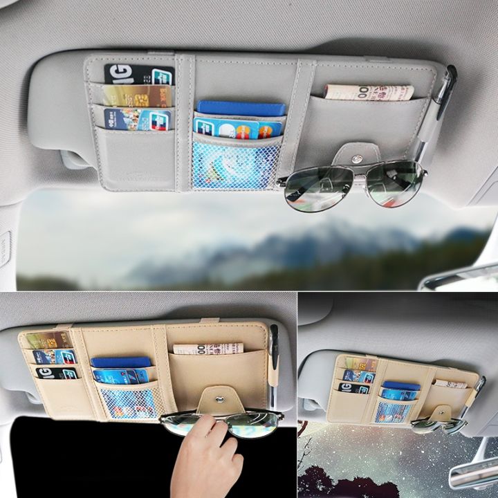 car-organizer-sunshade-storage-bag-car-sun-visor-clip-bag-leather-stowing-tidying-box-pen-card-ticket-sunglasses-holder-ornament