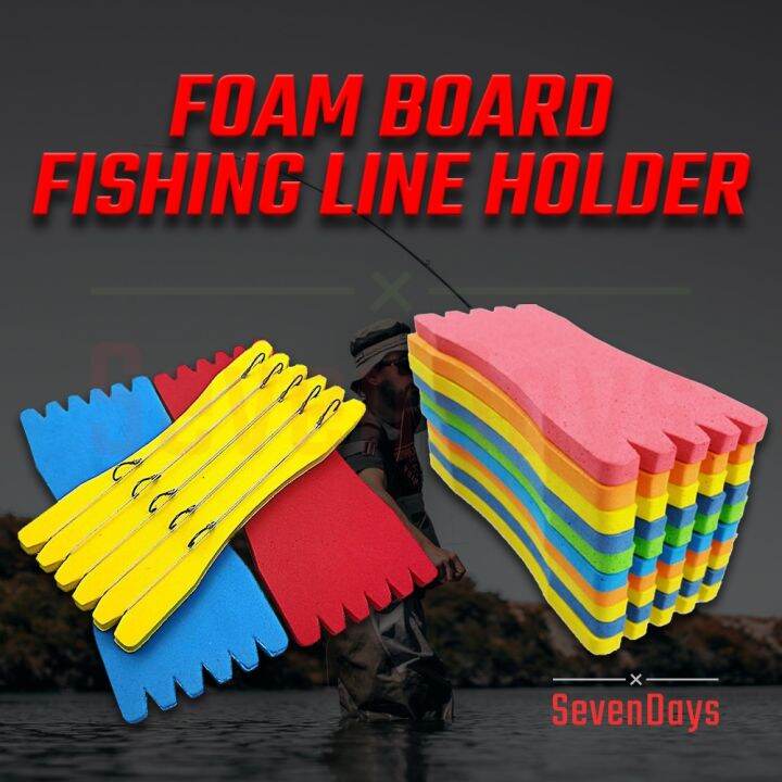 Foam Board Fishing Line Holder EVA Snelled Hook Rig Line Winders Lures Alat Sangkut Mata Kail