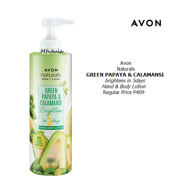 Avon Naturals Green Papaya And Calamansi Brightens In 5days Hand And Body