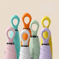 【DT】hot! Umbrella Manual Five-folding Six-bone Ultra Creativity Plastic Folding Handle