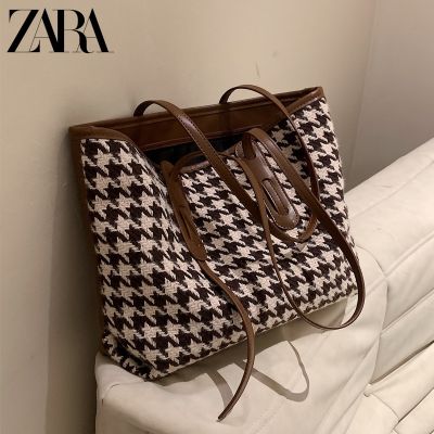 2023 Zaraดิโอกระเป๋าผู้หญิง,กระเป๋ามัดย้อมความจุมากกระเป๋าโททฟันสุนัขอเนกประสงค์รุ่นใหม่กระเป๋าสะพายไหล่เดินทาง