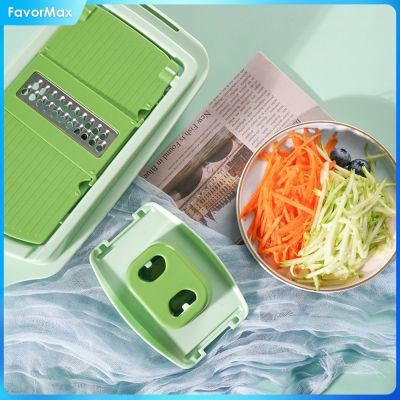 FavorMax ชุดเครื่องหั่นผักสารพัดประโยชน์อุปกรณ์ที่ใช้ในครัวที่ฝานแบบใช้มือเครื่องตัดผักขูด