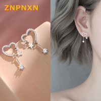 ZNPNXN ต่างหูแฟชั่นรูปหัวใจดาวสำหรับผู้หญิง1คู่สไตล์ยุโรปและอเมริกันต่างหูประดับพู่ห้อยสำหรับงานเลี้ยงของขวัญเครื่องประดับ