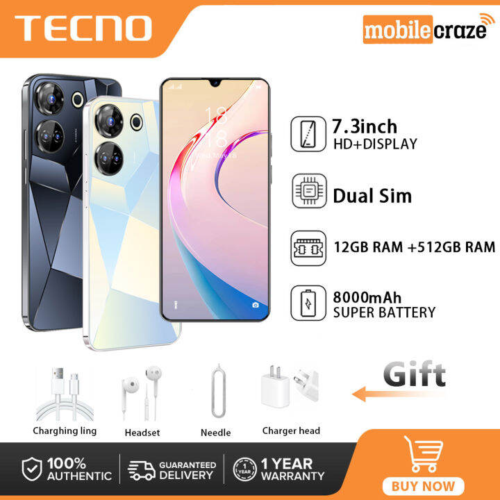 TECNO 10 Pro Smartphone Android 5G Brand Cellphone 8GB+256GB 7.3Inch ...