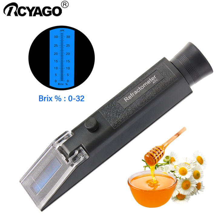 rcyago-เครื่องวัดความเข้มข้นของน้ำตาลเกจวัดค่า-atc-น้ำแยมน้ำผึ้งความหนาแน่นเครื่องวัดความเข้มข้นน้ำตาล0-32-เครื่องรีแฟร็คโตมิเตอร์